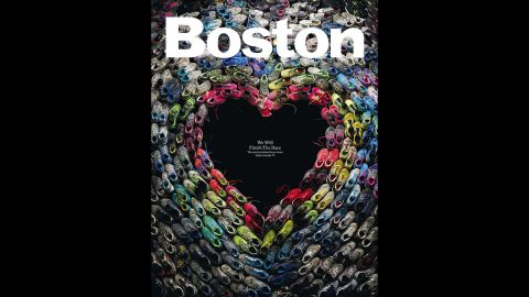 Boston showed its resilience and heart with signs of support for the bombing victims, including this cover from an issue of Boston magazine. 