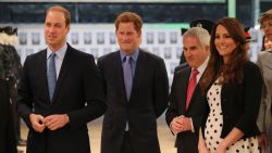 LONDON, ENGLAND - APRIL 26:  Prince William, Duke of Cambridge, Catherine, Duchess of Cambridge and Prince Harry smile during the Inauguration Of Warner Bros. Studios Leavesden on April 26, 2013 in London, England.  (Photo by Chris Jackson/Getty Images)