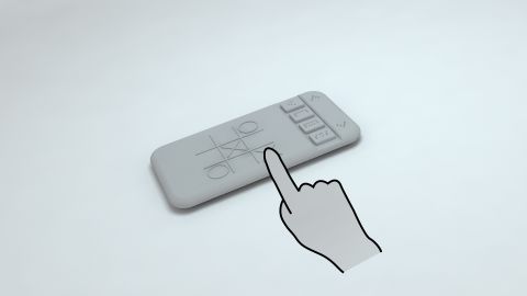 The pins move up and down to form Braille shapes when the phone receives a text or email. 