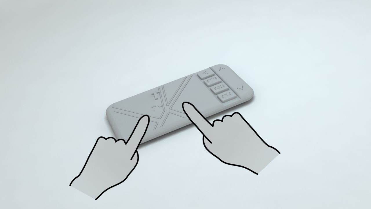 The technology can convey a range of information to the visually impaired. In this example, the shape of a map is being created.