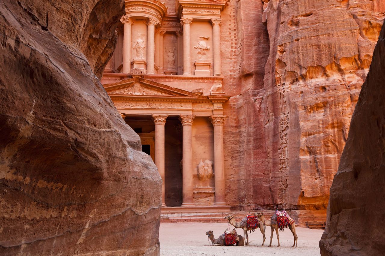 Between the Dead Sea and the Red Sea, Petra acted as the capital of the Nabataean caravanning kingdom from around the 6th century BC. Abandoned in the 2nd century AD after an earthquake crippled its water management system, the desert city carved from rose-red limestone remains one of the world's most important archaeological sites.