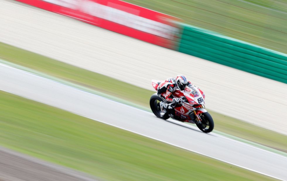 Ayrton Badovini of Italy competes for Team Ducati Alstare during the World Superbikes Qualifying Session on April 27, 2013 in Assen, Netherlands.