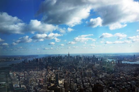 Manhattan is seen from One World Observatory from the 100th floor of 1 World Trade Center on April 2.