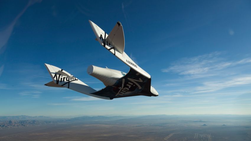 Richard Branson's Virgin Galactic is one of the businesses that could use a British spaceport. Here, Virgin Galactic's SpaceShipTwo is pictured during a glide flight. 