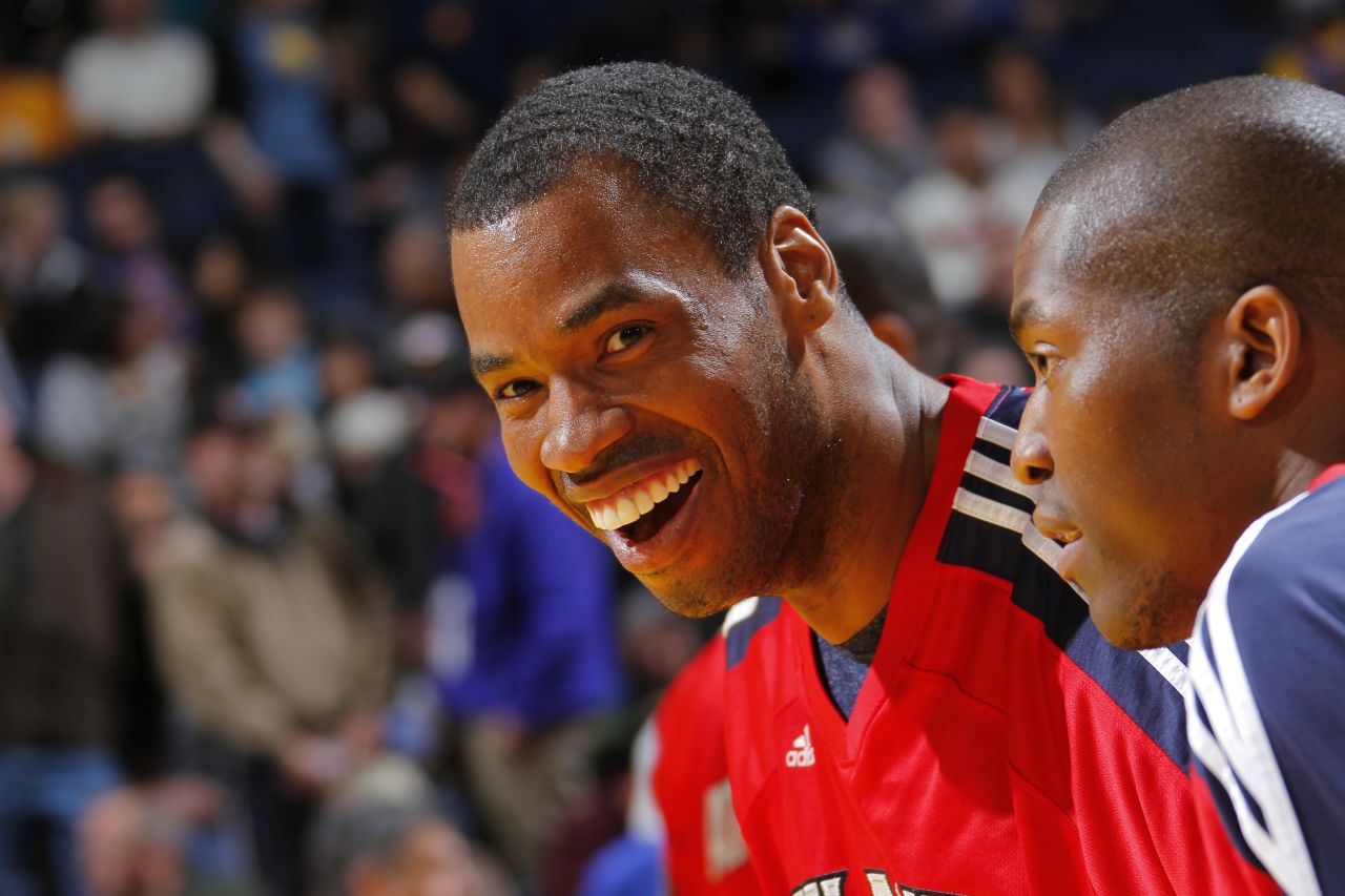 The Atlanta Hawks' Collins warms up before a 2011 game against the Golden State Warriors at Oracle Arena in Oakland, California. Collins was on the Hawks' roster from 2009 to 2012. 