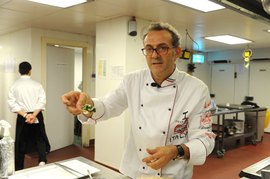 3. Massimo Bottura is the chef of Osteria Francescana in Modena, Italy. His restaurant landed at number three on the list as it did in 2013.