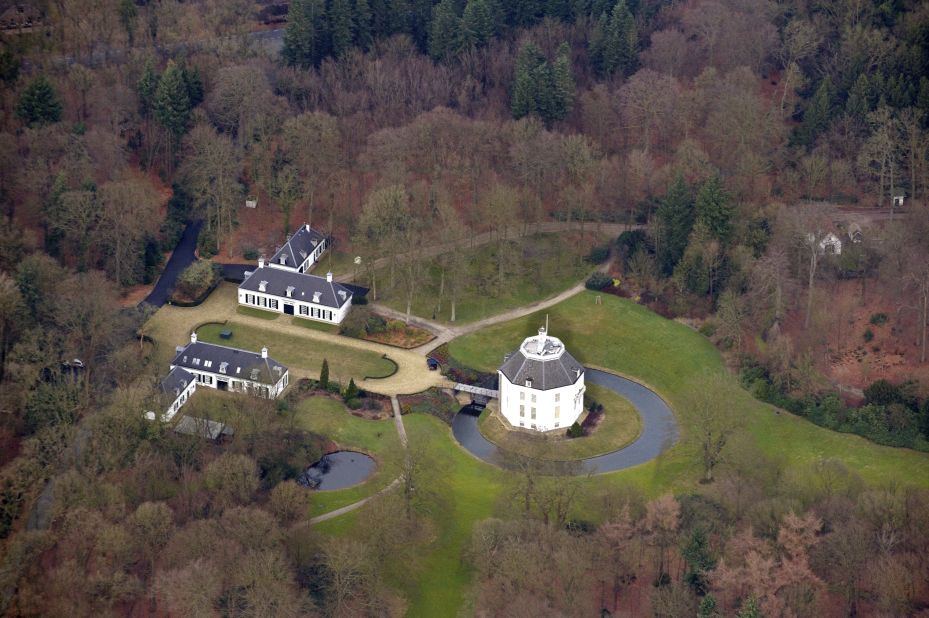 An aerial view shows Drakensteyn Castle and its 20-hectare (49 acre) grounds, where Beatrix will live after her abdication. Beatrix bought the castle in 1959 and moved in four years later, continuing to live there after marrying her husband Prince Claus in 1966.