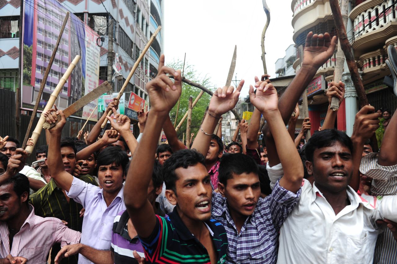 Bangladeshis march on April 30, demanding capital punishment for Rana in Savar, Bangladesh, outside the capital, Dhaka. 