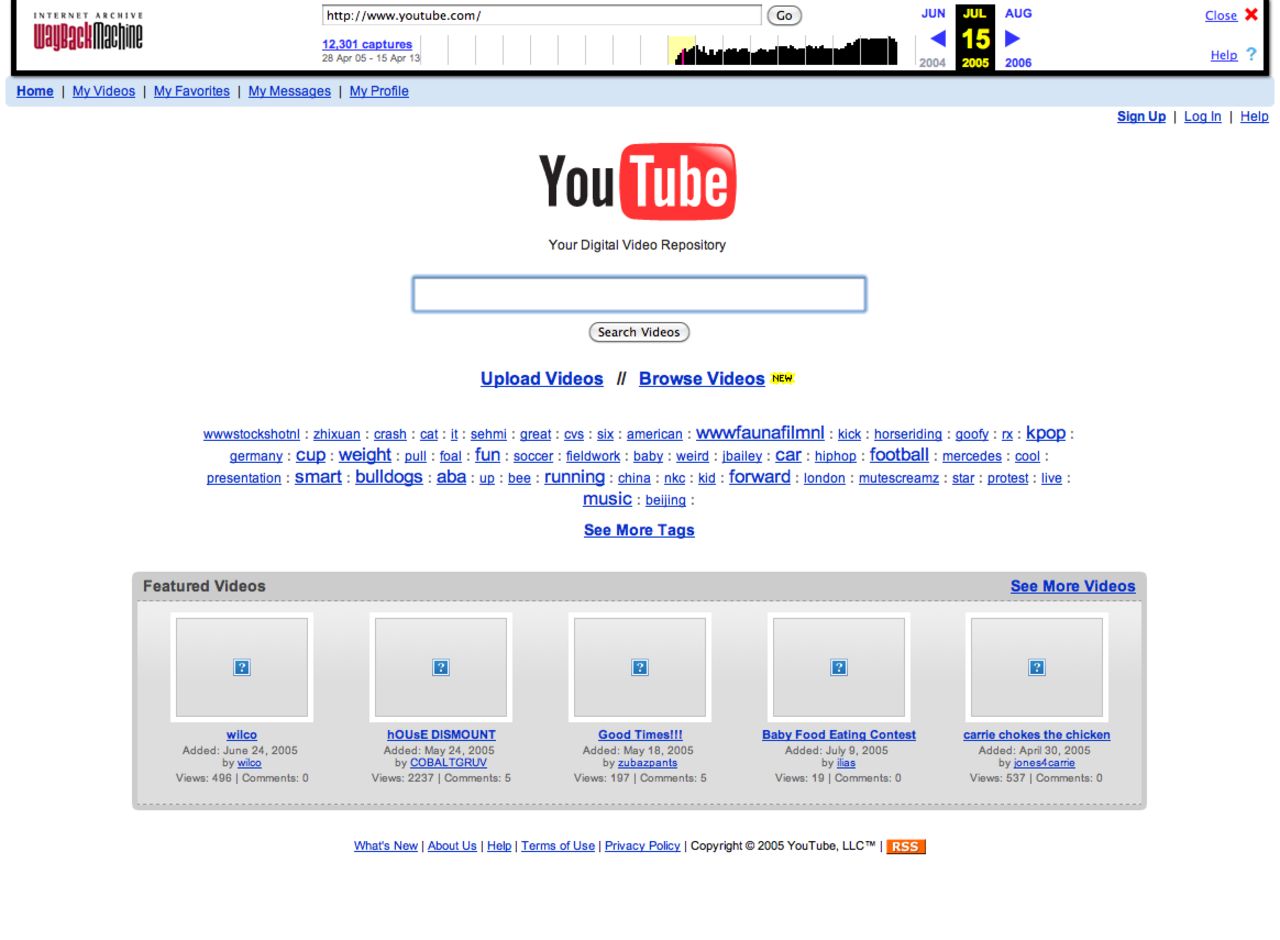 "Your digital video repository" could have been at <a href="http://www.youtube.com" target="_blank" target="_blank">Youtube.com</a> in July 2005.