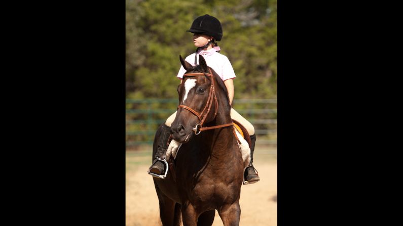 Alexa Anderson competes on ex-racer Big Trump at LOPE's Annual Benefit Horse Show.