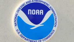 This November 27, 2009, photo shows the seal for the National Oceanic and Atmospheric Administration(NOAA) at a facility in Key West, Florida. AFP PHOTO/Karen BLEIER (Photo credit should read KAREN BLEIER/AFP/Getty Images)
