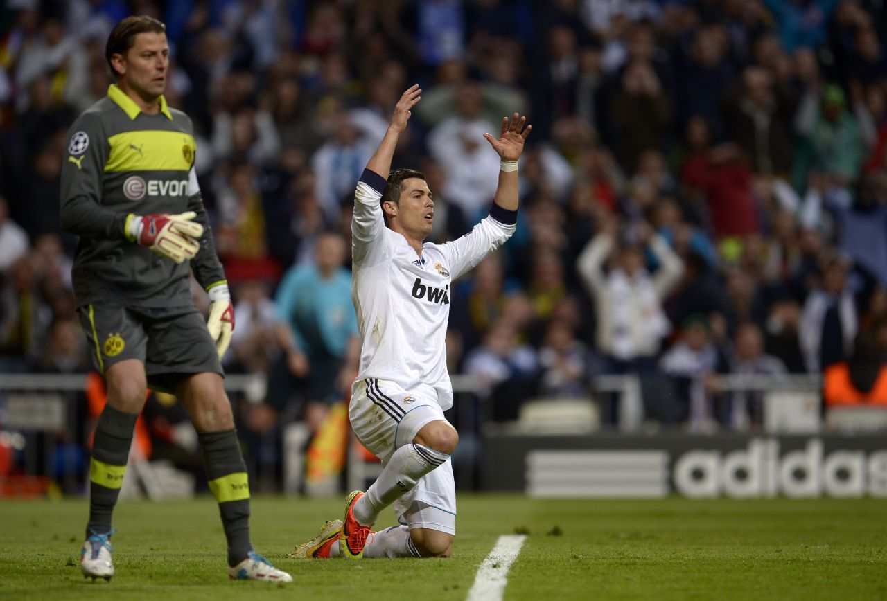 Cristiano Ronaldo had a wonderful chance to put Real in front early on but sent his volley straight at Dortmund keeper Roman Weidenfeller.