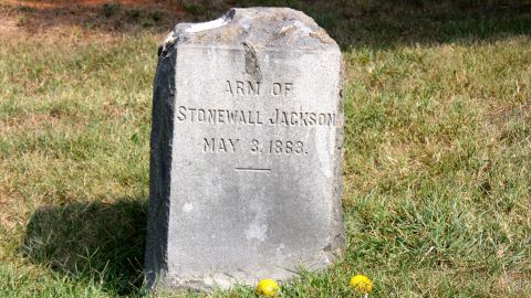 Stonewall Jackson's left arm is interred separate from the rest of his body.