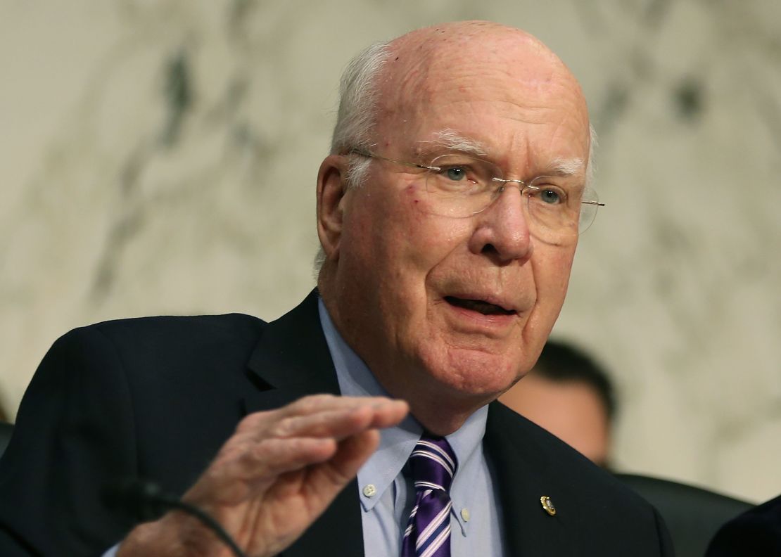 Democratic Sen. Patrick Leahy of Vermont, speaks during a Senate Judiciary Committee hearing in April 2013 in Washington, DC.
(Photo by Mark Wilson/Getty Images)