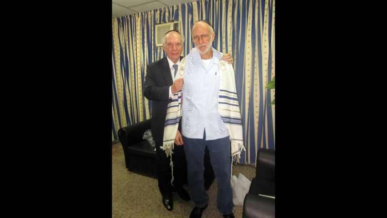 Alan Gross, at right with Rabbi Arthur Schneier, was jailed while working as a subcontractor in Cuba in December 2009. Cuban authorities say Gross tried to set up illegal Internet connections on the island. Gross says he was just trying to help connect the Jewish community to the Internet. Former President Jimmy Carter and New Mexico Gov. Bill Richardson both traveled to Cuba on Gross' behalf. He was eventually <a href="index.php?page=&url=http%3A%2F%2Fwww.cnn.com%2F2014%2F12%2F17%2Fpolitics%2Fcuba-alan-gross-deal%2Findex.html" target="_blank">released in December</a>.