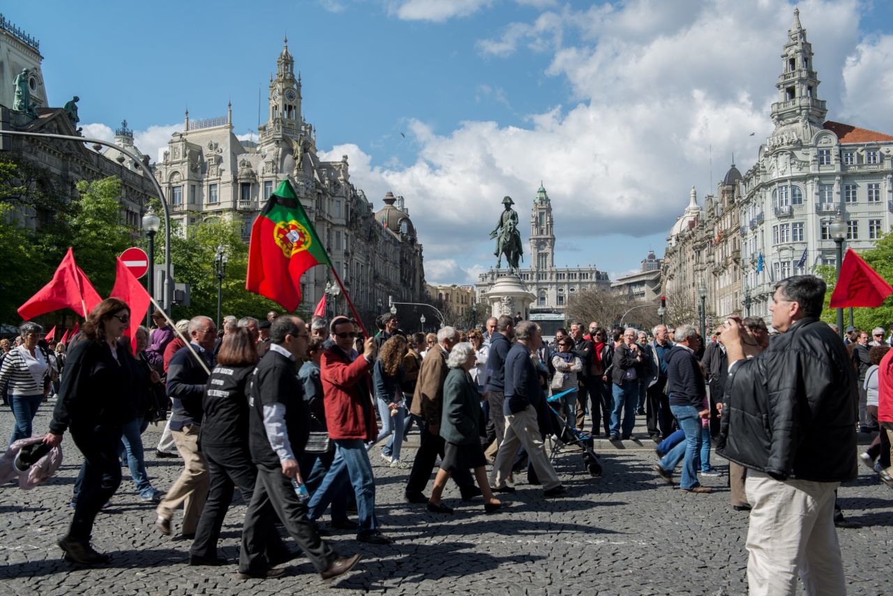 <a href="http://ireport.cnn.com/people/TTeixeira">iReporter TTeixeira</a> captured this image from a May Day protest in Porto, Portugal. "People protested with great order, but showed discontent against the government who they blame for this economic crisis," she said. "They want the government to resign and the Troika out of this country."