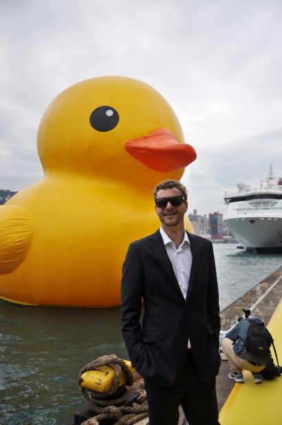 The duck is the product of Dutch artist Florentijn Hofman. Hofman first conceived the idea in 2001. "It makes you feel young again," Hofman says of the duck.