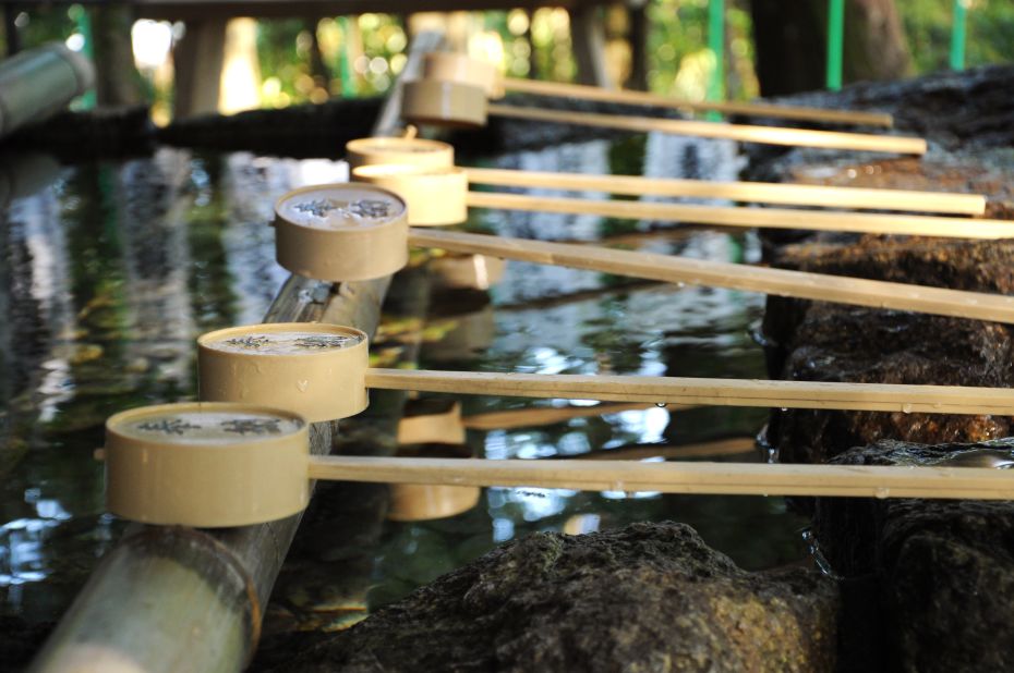 When entering a shrine on the trail, visitors should cleanse their hands and mouths at each shrine's purification fountain.