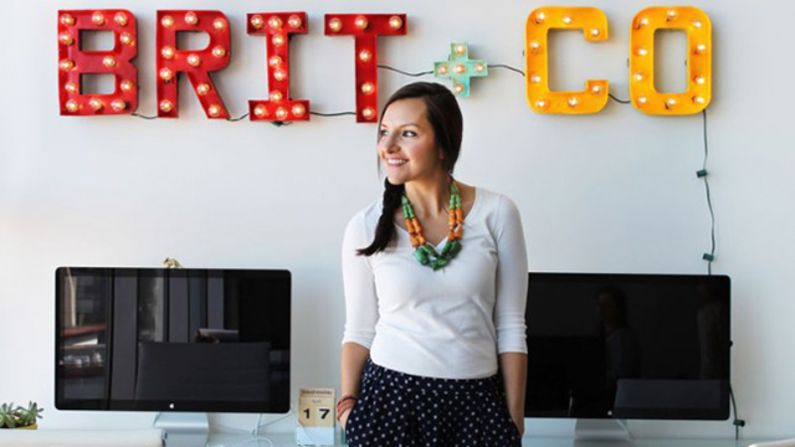 Morin at the Brit + Co headquarters. The former Google employee found her footing when she was planning her wedding. In a situation where many people would have called a florist or caterer, she sought a programmer. Her personal app project grew into <a href="http://weduary.com/" target="_blank" target="_blank">Weduary</a>, a full-fledged app for wedding site design. 