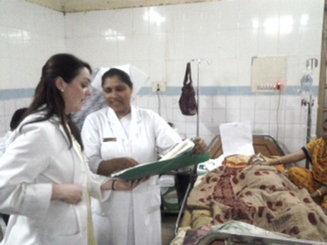 Laura Sherburne is helping train nurses at Dhaka Medical College Hospital. Many of the victims of the building collapse were taken there for treatment.
