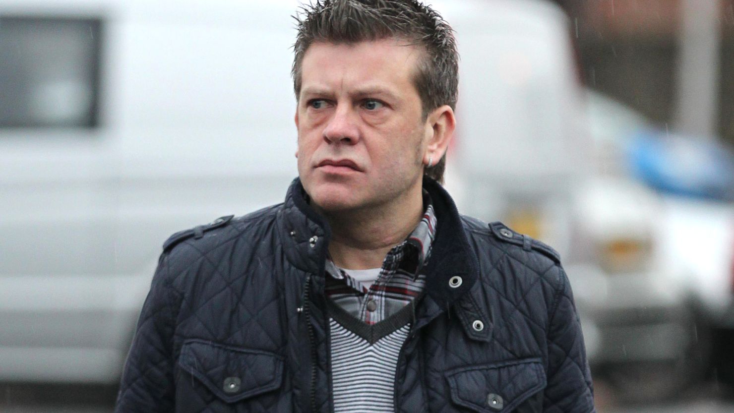 (File photo) Brian Shivers arrives at the Antrim Courthouse, Northern Ireland, on January 20, 2012.