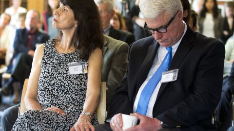 John and Diane Foley, parents of James Foley, attend a Free James Foley event on May 3 in Boston.