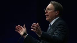 HOUSTON, TX - MAY 03: NRA executive vice president Wayne LaPierre speaks during the 2013 NRA Annual Meeting and Exhibits at the George R. Brown Convention Center on May 3, 2013 in Houston, Texas. More than 70,000 peope are expected to attend the NRA's 3-day annual meeting that features nearly 550 exhibitors, gun trade show and a political rally. The Show runs from May 3-5. (Photo by Justin Sullivan/Getty Images)