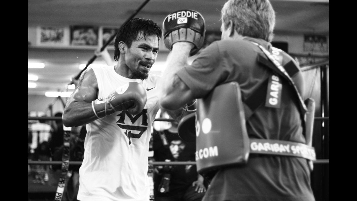 In these rarely seen photos, taken by Manny Pacquiao's personal photographer James Dayap, we take a glimpse at the boxer's training regimen for the Timothy Bradley fight in June 2012, which would become one of the most controversial bouts of his career.  