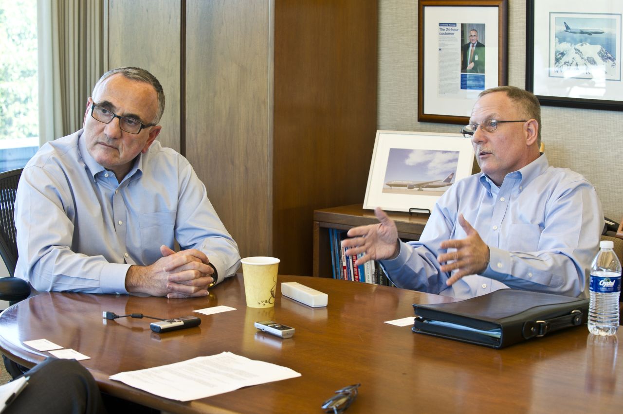 Boeing's Louis J. Mancini (left) and James Testin.