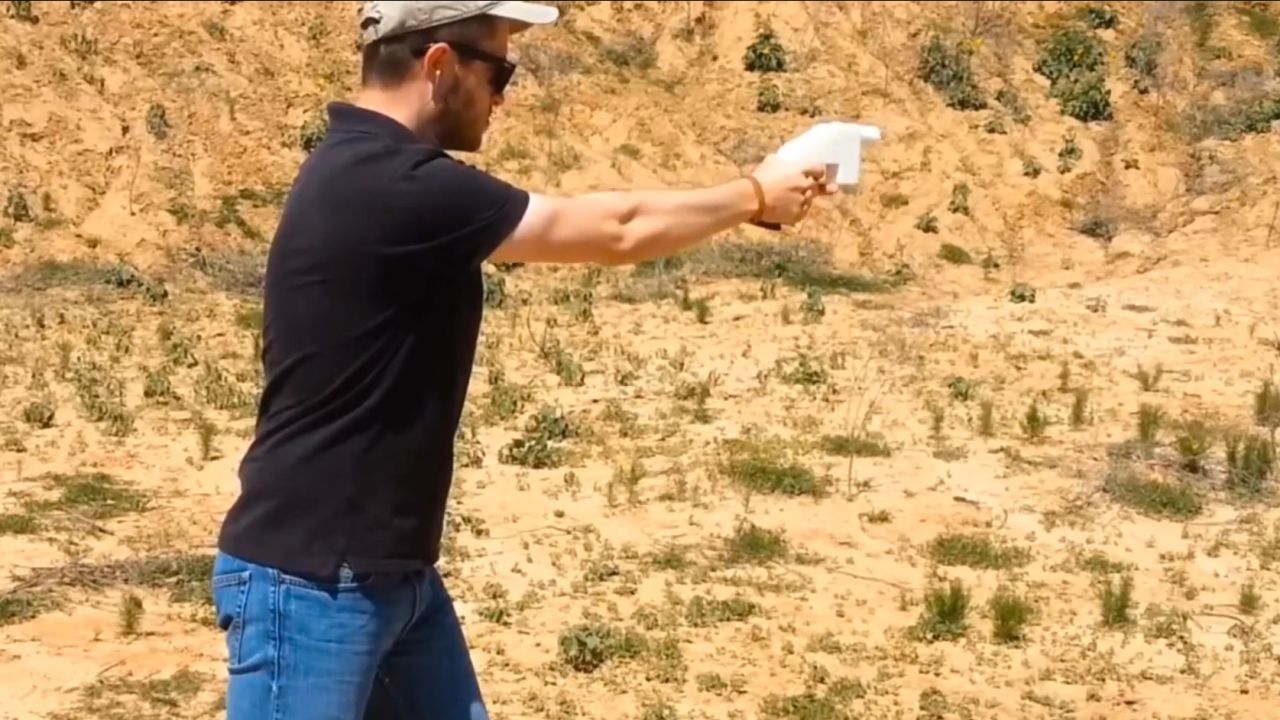 Cody Wilson test fires the 3D printed Liberator pistol in a video posted in 2013