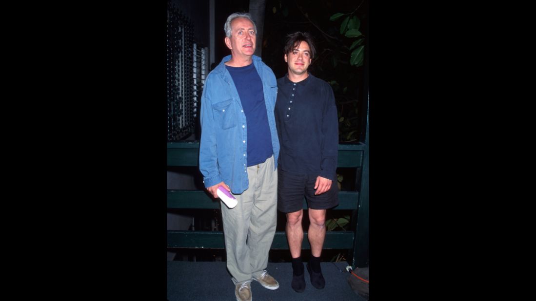 Downey with his father, director Robert Downey, in 1995. The younger Downey reportedly had his first experience with drugs at age 6, when his father gave him a toke of marijuana (years later, the elder Downey would confess to regretting that decision).