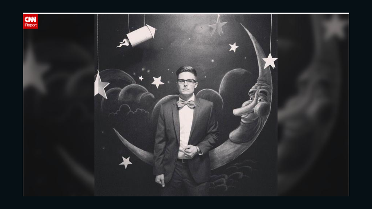 <b>There's no such thing as too many photos.</b> If guests are in costume, the host should plan to document it. Kalkmann enlisted friends to help create a mural backdrop for photos, inspired by Georges Melies' "A Trip to the Moon."