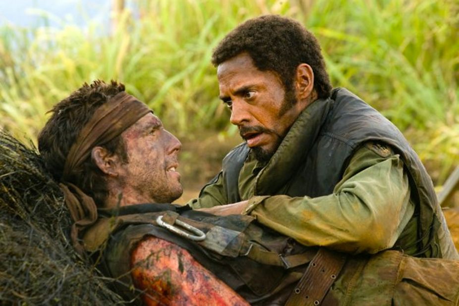 In 2008, Downey (at right with Ben Stiller) was nominated for a Best Supporting Actor Oscar for his role in "Tropic Thunder," in which he portrayed an actor who had "pigmentation alteration" surgery.