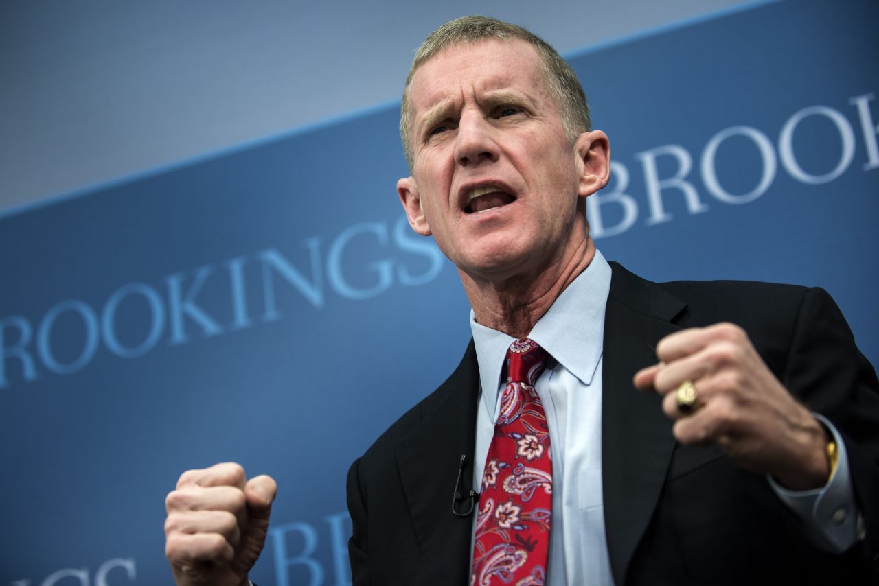 Retired U.S. Army Gen. Stanley McChrystal will speak at the University of Maryland Baltimore on May 17. Here, the former U.S. commander in Afghanistan speaks during a discussion at the Brookings Institution.