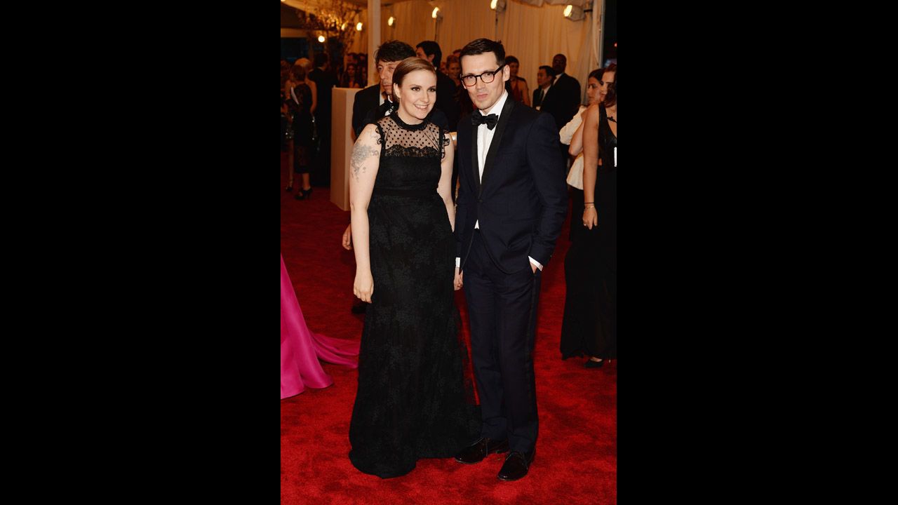 Lena Dunham, star and creator of "Girls," and designer Erdem Moralioglu attend the gala.