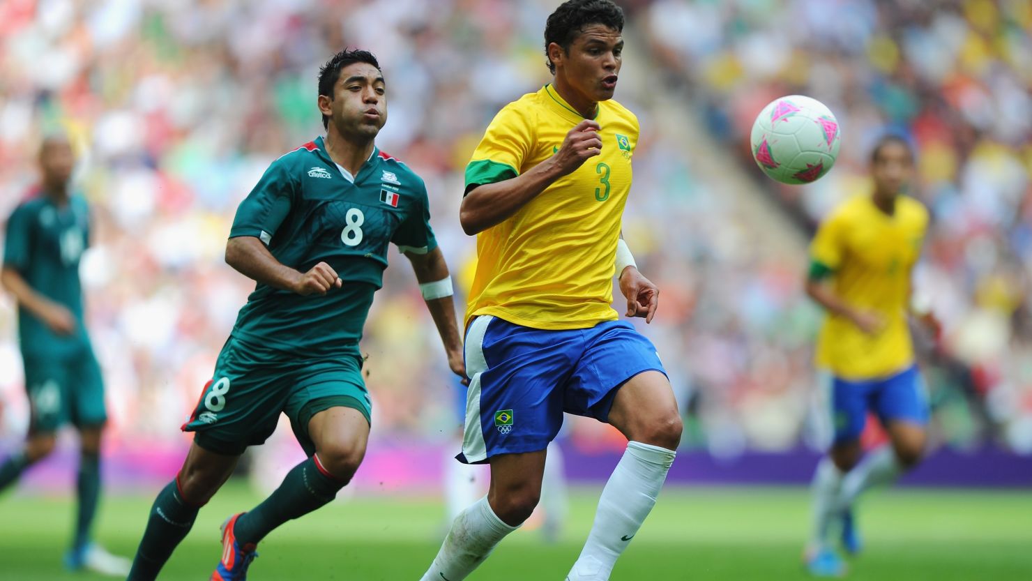 Thiago Silva was Brazil's captain against Mexico in the Olympic final at Wembley. Mexico won 2-1.