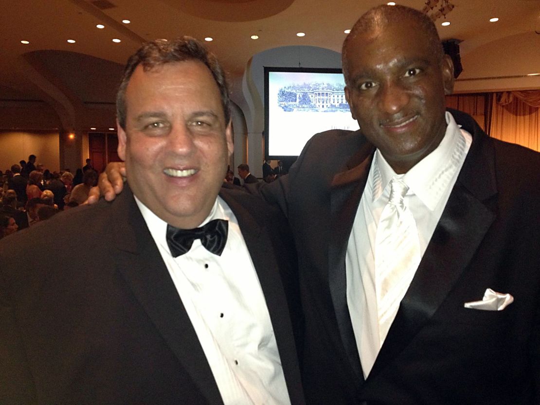 New Jersey Gov. Chris Christie with Bryan Monroe at the White House Correspondents Dinner on April 27.