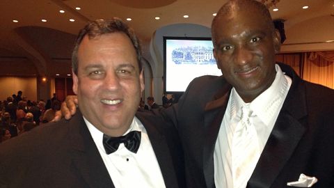New Jersey Gov. Chris Christie with Bryan Monroe at the White House Correspondents Dinner on April 27.