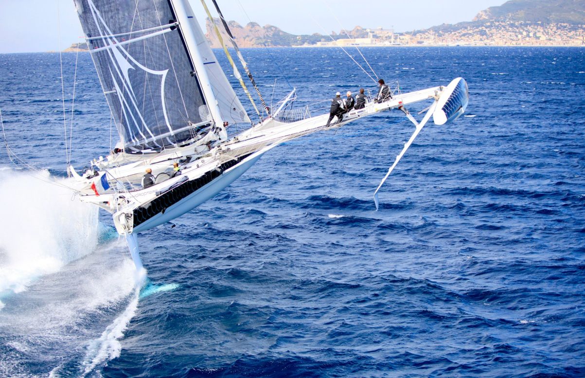 In fact, the record-breaking vessel -- called <a href="http://hydroptere.com/en/home/" target="_blank" target="_blank">Hydroptere</a> -- is one of the fastest sailboats in the world, harnessing wind power much the same as an airplane.