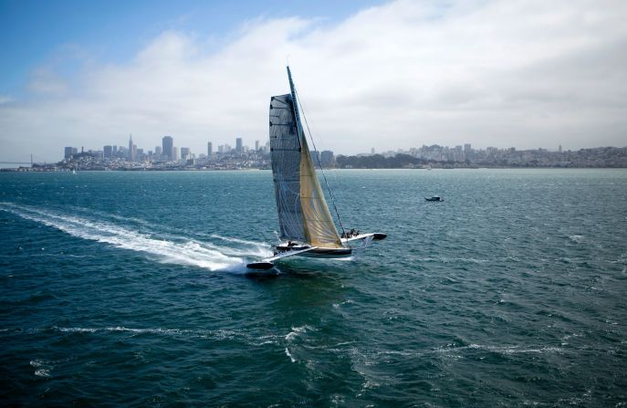 Skimming across the water at 95 kilometers per hour, with its giant wings stretched out over the waves, it would be easy to mistake this sleek machine for a plane preparing to take off.