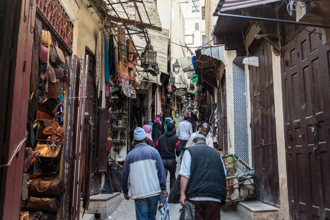 The narrow streets of Morocco's souks are filled with hagglers, hustlers, mule-drivers and motor scooters.