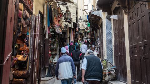 The narrow streets of Morocco's souks are filled with hagglers, hustlers, mule-drivers and motor scooters.