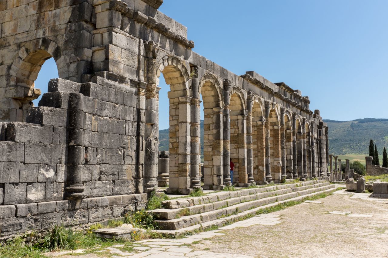 The Roman ruins of Volubilis can be found in Morocco's holiest town, Moulay Idriss. 