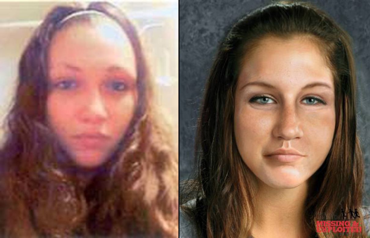 A photo of Ashley Summers, who was last seen in the Cleveland area on July 9, 2007, beside an age-progressed rendering of her.