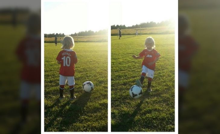 Instagrammer @mrsagatha_sari's young son Waltteri wears his United jersey to play football in the southern Finland where they live, in this photo from last summer. She said she was "very sad" about Ferguson's retirement, but "I guess that change might even be good."
