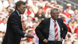 Everton manager David Moyes (left) and Manchester United's soon-to-retire boss Alex Ferguson (right) are pictured during the FA Cup semifinal match between their two teams at Wembley Stadium in April 2009. United announced Wednesday that Ferguson, 71, will be retiring at the end of the season after more than a quarter of a century at the helm.