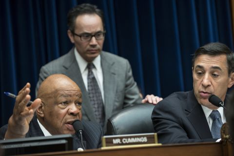 Rep. Elijah Cummings of Maryland, the ranking Democrat on the committee, left, speaks as Chairman Darrell Issa, R-California, listens. Committee Democrats accused Republicans of engaging in a "smear" campaign.