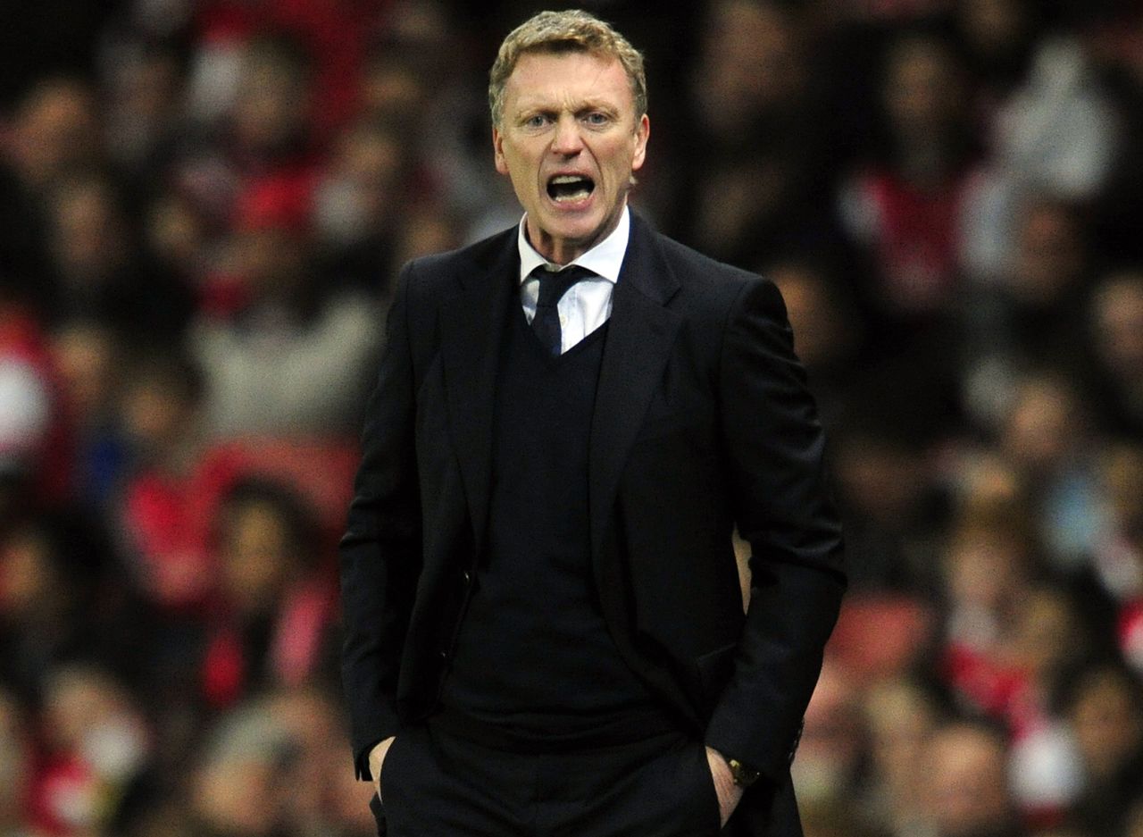 Moyes urges on his team during the English Premier League match between Arsenal and Everton at the Emirates Stadium in north London last month. The Scot is considered to have done a superb job at Goodison Park given the relatively small financial resources he had at his disposal. 