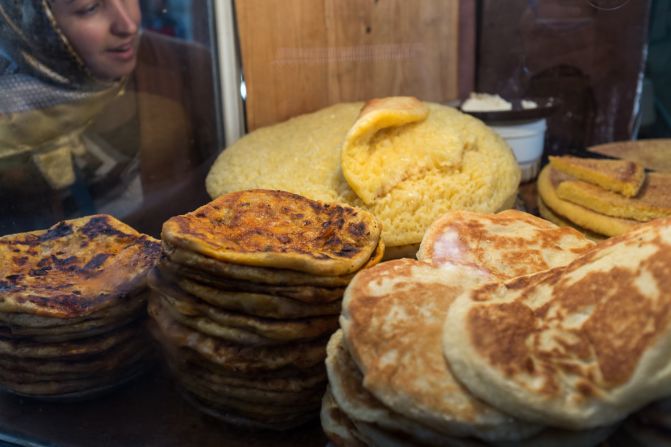 Morocco's souks serve an array of pan-fried, waistline-busting loaves. Particularly good are beghrir (spongy bread a bit like crumpets), harsha (buttery bread made of fine semolina) and rghaif (flaky, layered flat bread).