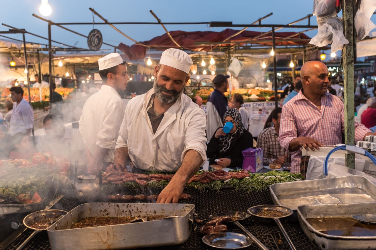 Marrakesh is the street food capital of Morocco, offering everything from camel spleen kebabs to deep-fried sesame cookies.